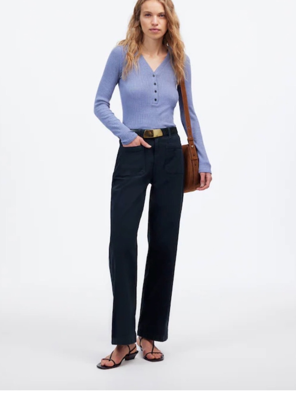 Madewell Emmett size 28/6 straight leg Dark Navy Blue Patch Pocket Pant